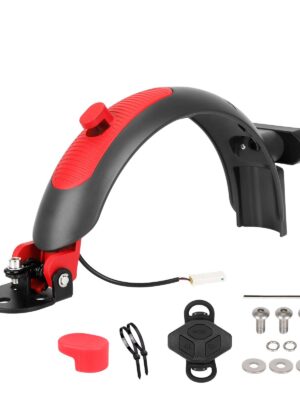 Guardabarros trasero Ulip Superior gris-rojo con aluminio y luz intermitente para patinetes Xiaomi