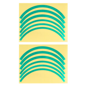 Juego de 2 pegatinas reflectantes para ruedas de color verde
