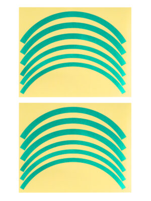 Juego de 2 pegatinas reflectantes para ruedas de color verde