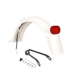 Kit de guardabarros trasero blanco con luz, soporte metálico y gancho para patinete M365 Pro/Pro2