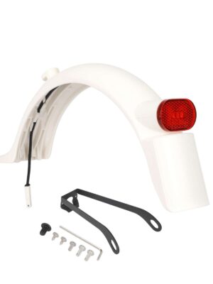 Kit de guardabarros trasero blanco con luz, soporte metálico y gancho para patinete M365 Pro/Pro2