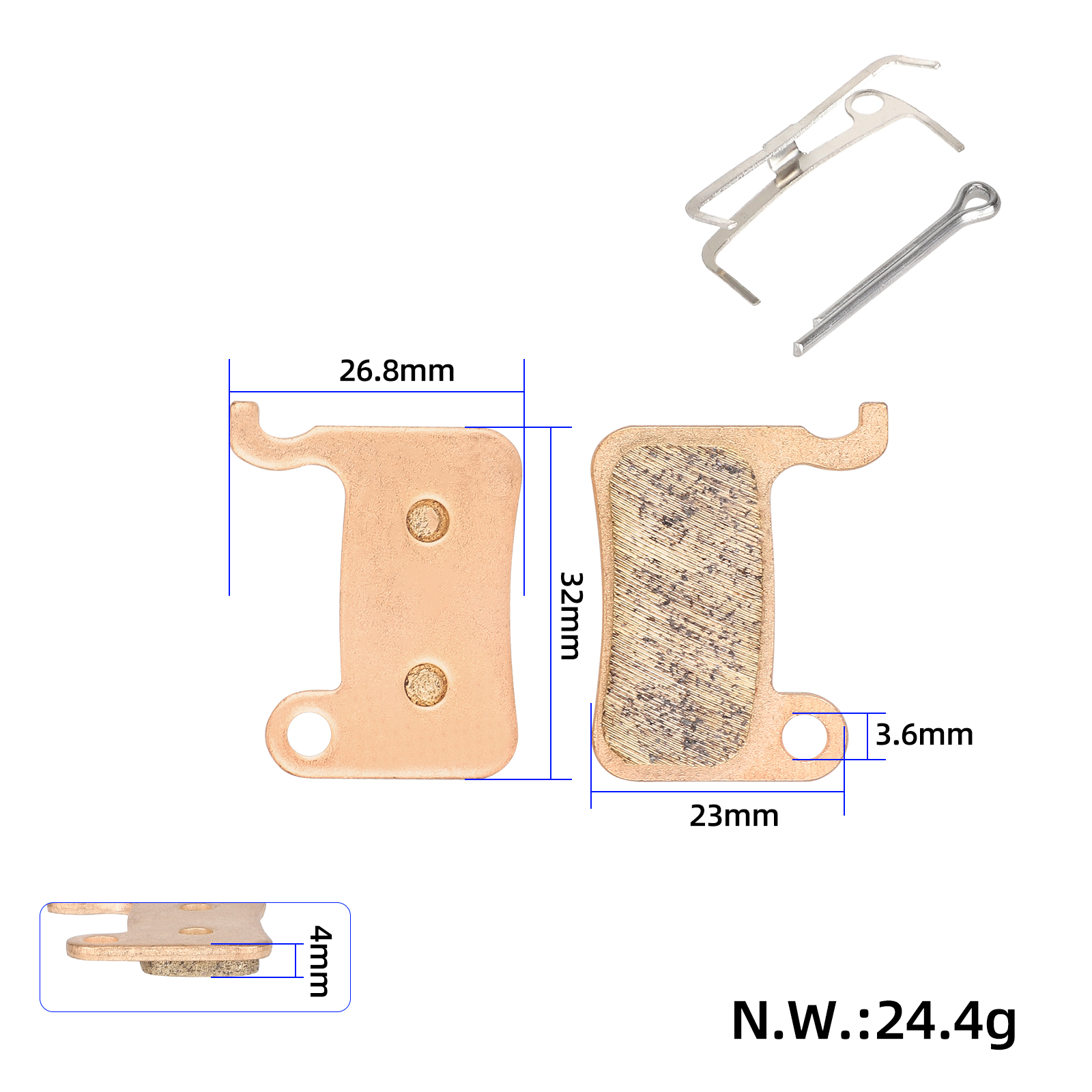 Pastillas de freno sinterizadas Xtech Series/Xiaomi 3 en oro rosa - Imagen 2