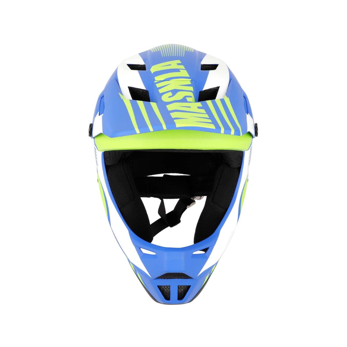 Casco todoterreno blanco, azul y amarillo talla M - Imagen 6