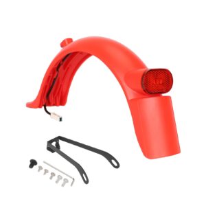 Guardabarros trasero rojo Xiaomi M365 Pro/Pro2 con matrícula integrada (con luz trasera + gancho + soporte metálico pro)