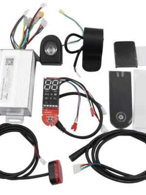 Controlador + placa de circuito + acelerador negro + luz delantera + luz trasera + cable de alimentación negro + panel para scooters clon Xiaomi
