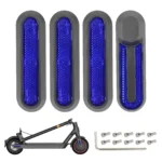4 piezas de carcasas decorativas grises de repuesto + barras reflectoras azules para M365 1S Pro Pro2 y Lite 1 herramienta