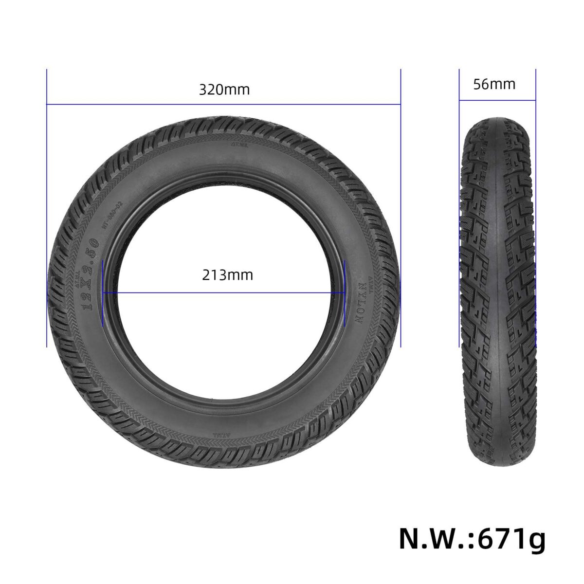 Neumático de carretera HD12*2.50 (HT060) - Imagen 2
