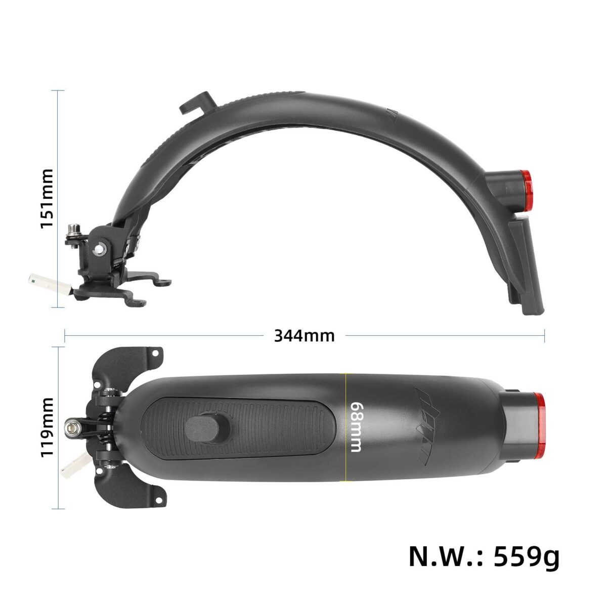 Guardabarros trasero Ulip Superior gris con aluminio para scooters Max G30 - Imagen 2