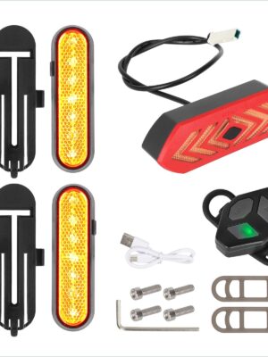 2 juegos de luces intermitentes recargables amarillas Ulip + 1 juego de luces traseras intermitentes con control remoto para scooters G30 MAX