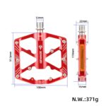 Pedal antideslizante hueco de aleación de aluminio rojo - Imagen 2