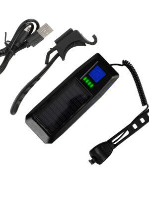 Luz de altavoz con carga USB solar azul