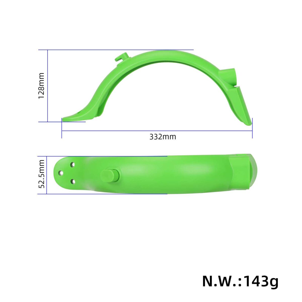 Guardabarros trasero verde con gancho para patinete M365 Pro/Pro2 - Imagen 2