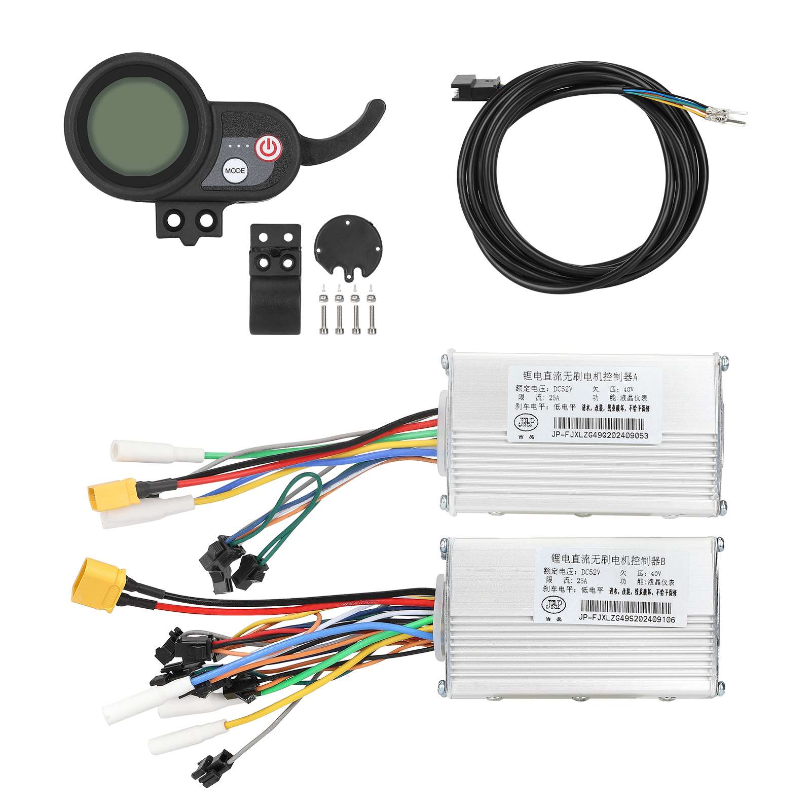 Jipin 52V25A unidad dual A+B dos controladores + instrumento + juego de cables de conexión