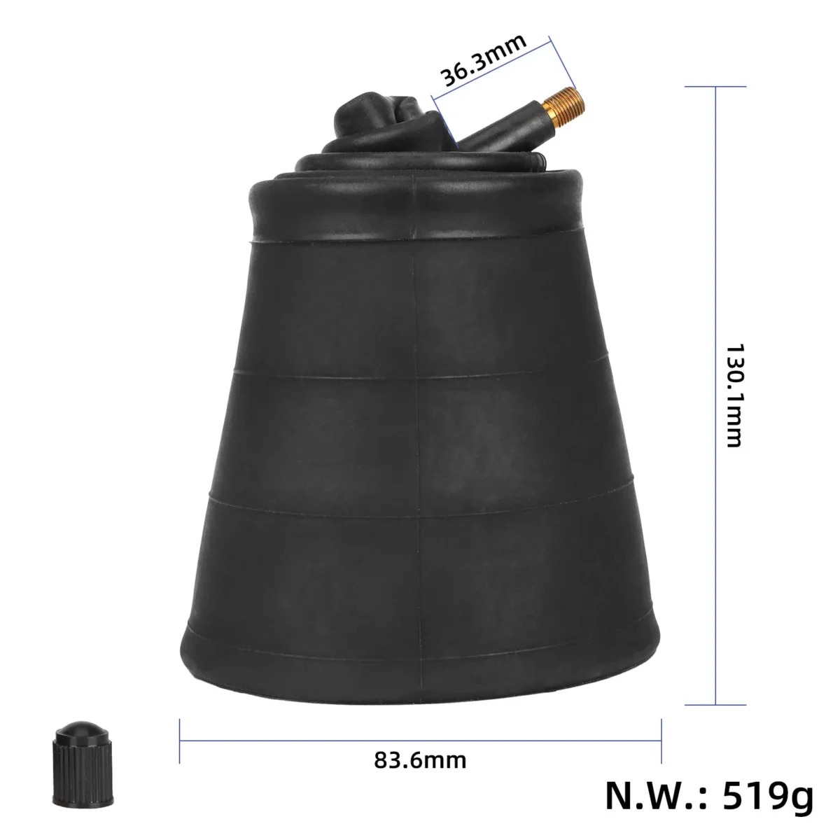 Cámara de aire 4.00-12 con válvula recta - Imagen 2