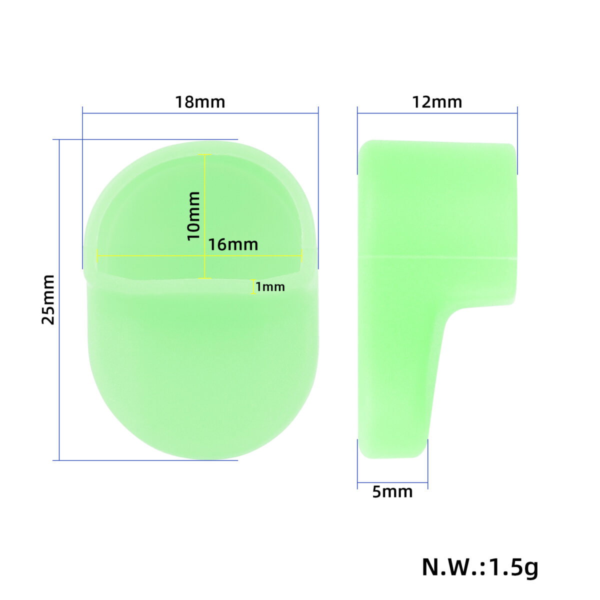 Funda de silicona verde para el gancho del guardabarros trasero del patinete M365 - Imagen 2