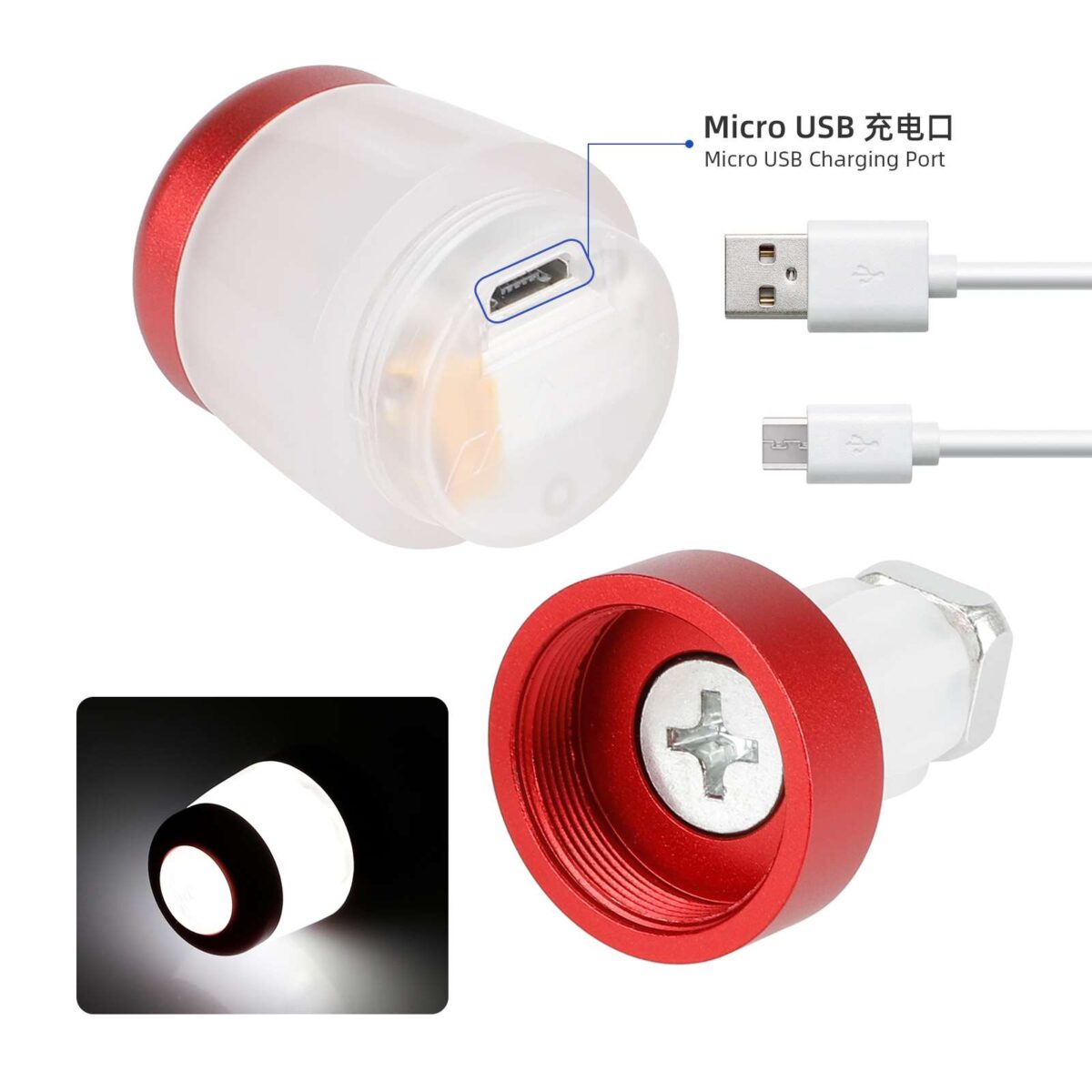Extensor de agarre de silicona con carga USB Ulip y luz para scooters Max G30 (RBRW) - Imagen 3