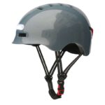 Casco iluminado tamaño XL color gris barro brillante (KY-Z002)