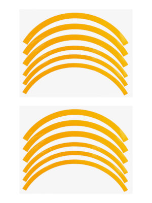 Juego de 2 pegatinas reflectantes para ruedas amarillas.