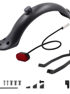 Guardabarros trasero negro M365 con tornillos de gancho, tapones de tornillos, luz trasera negra, soporte de guardabarros trasero Xiaomi, gancho de guardabarros trasero Xiaomi, cubierta de silicona