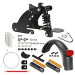 Suspensión trasera negra Ulip V2 con soporte metálico de guardabarros trasero para scooter Xiaomi 4Pro