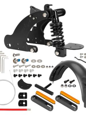 Suspensión trasera negra Ulip V2 con soporte metálico de guardabarros trasero para scooter Xiaomi 4Pro