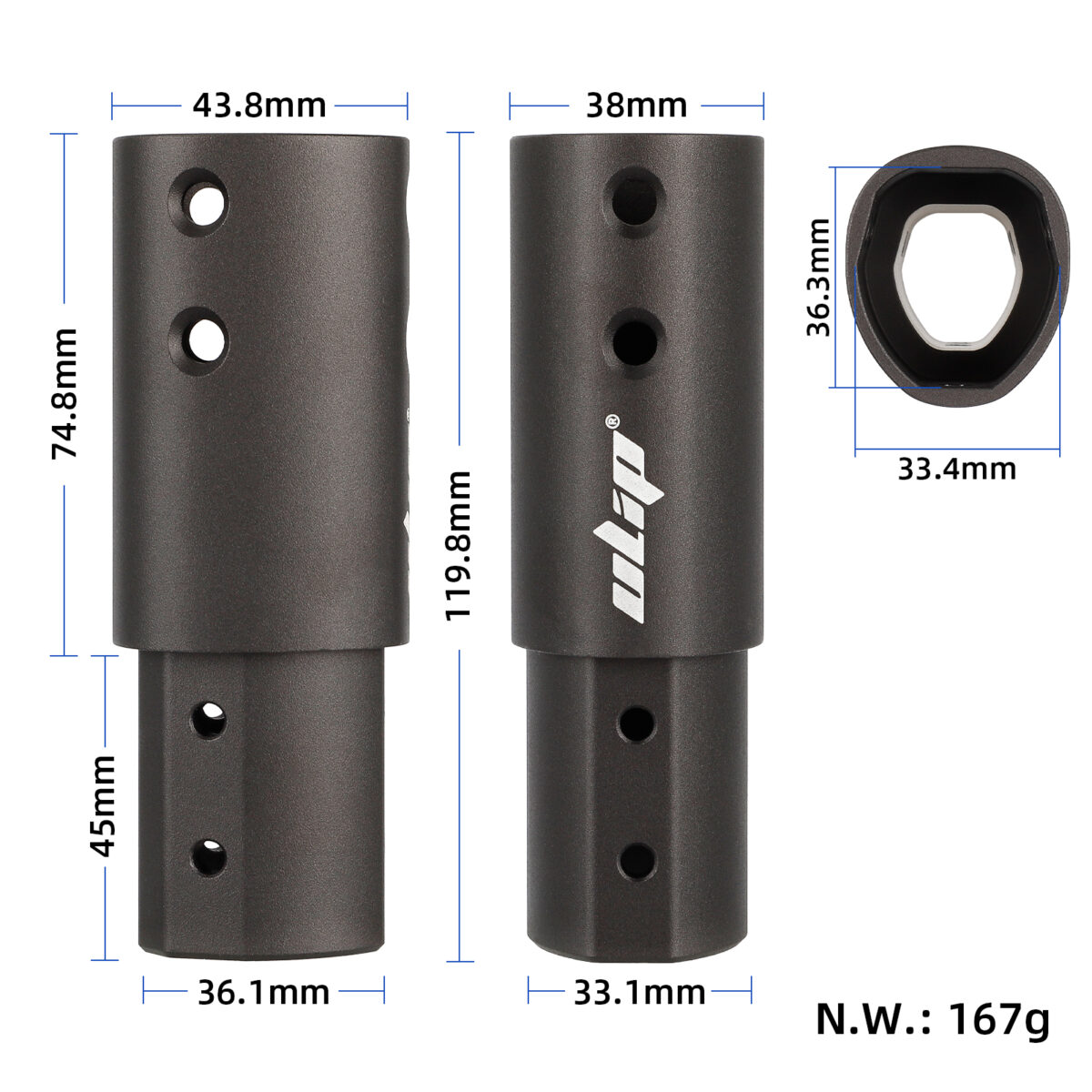 Varilla de extensión Ulip gris para scooters de la serie Max G30 - Imagen 2