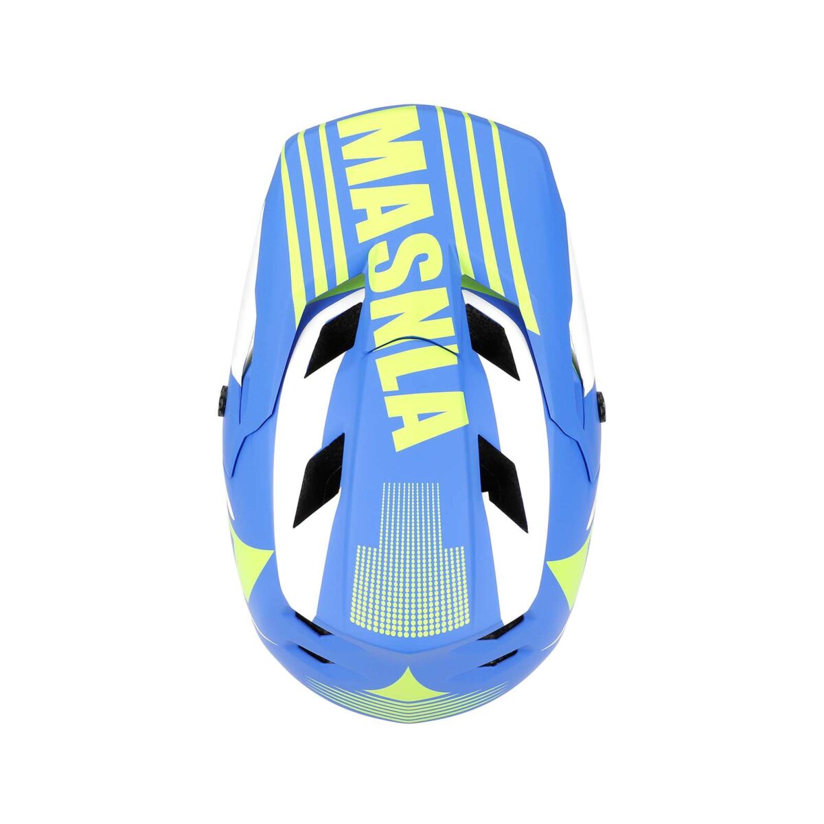 Casco todoterreno blanco, azul y amarillo talla L - Imagen 6
