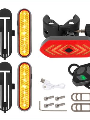 2 juegos de luces intermitentes recargables amarillas Ulip + 1 juego de luces traseras intermitentes con control remoto