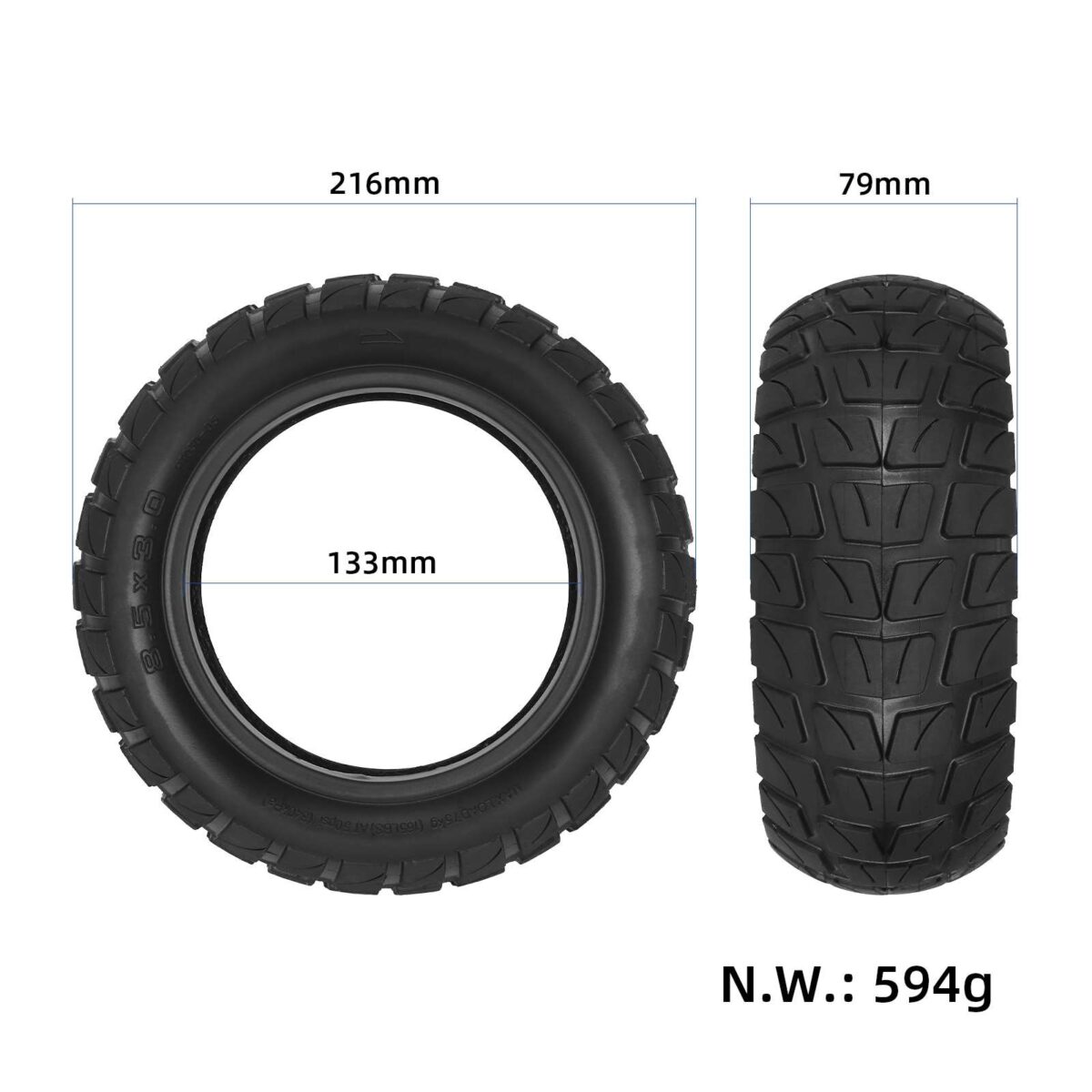 Neumático todoterreno sin cámara de 8,5 x 3,0 con diámetro interior de 134 mm - Imagen 2