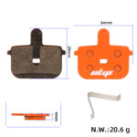 Pastilla de freno rectangular hueca multimetálica Ulip Orange Kugoo G-booster - Imagen 3