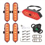 Juego de 4 luces intermitentes recargables rojas Ulip + 1 luz trasera intermitente con control remoto para scooters Xiaomi M365/1S