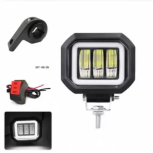 Foco LED para coche con lente de 5 pulgadas, abrazadera para tubo, interruptor