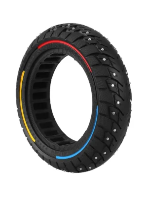 Neumático sólido Ulip 10*2.5 (60/70-6.5) con círculo de tres colores, 45 mm de recorrido y tornillos antideslizantes