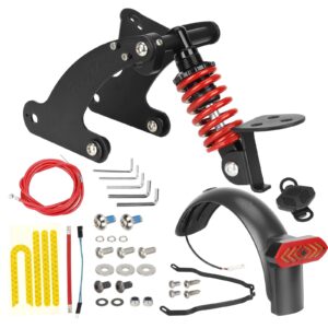 Suspensión trasera Ulip V4 negra y roja con guardabarros de intermitente y soporte metálico para scooter Pro/Pro2