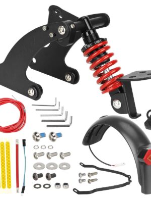 Suspensión trasera Ulip V4 negra y roja con guardabarros de intermitente y soporte metálico para scooter Pro/Pro2