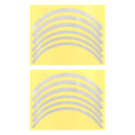 Juego de 2 pegatinas reflectantes para ruedas de color plateado.