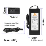 Cargador original Kukirin G2 Master/G3 Pro de 58,8 V y 2 A con cabezal CQ de 3 orificios (enchufe UE) - Imagen 2