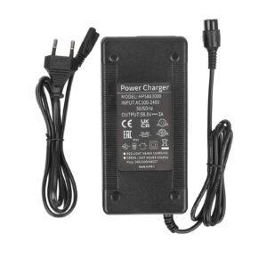 Cargador de 58,8 V 3 A con 3 clavijas (enchufe UE) para scooters Zero 10X