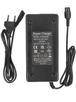 Cargador de 58,8 V 3 A con 3 clavijas (enchufe UE) para scooters Zero 10X