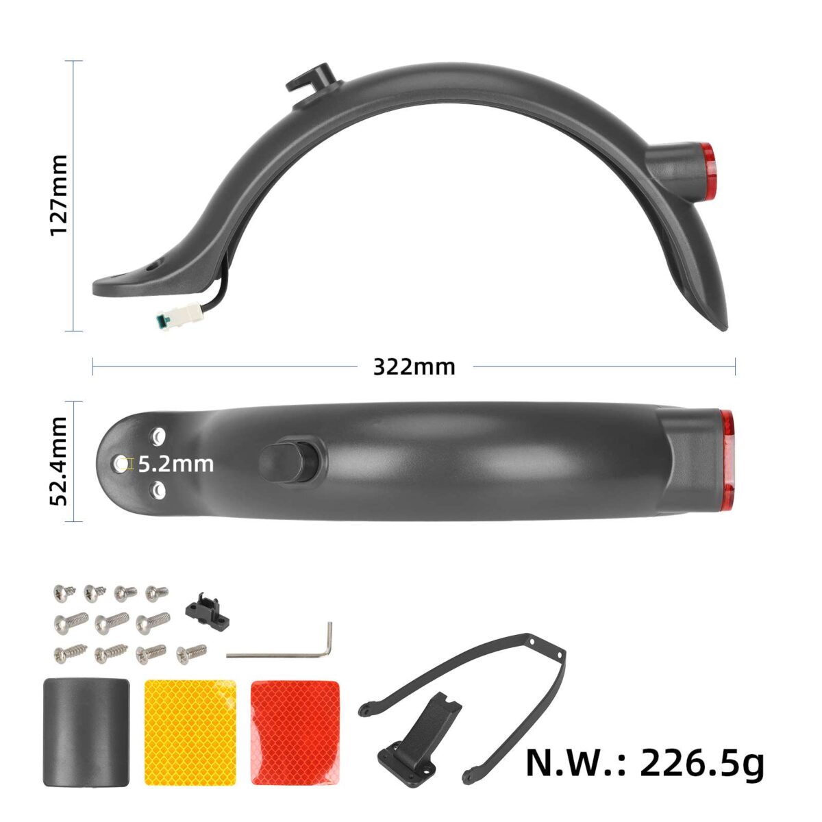 Kits de guardabarros traseros Pro modelo 2 para scooters Xiaomi Pro 2/1S - Imagen 2
