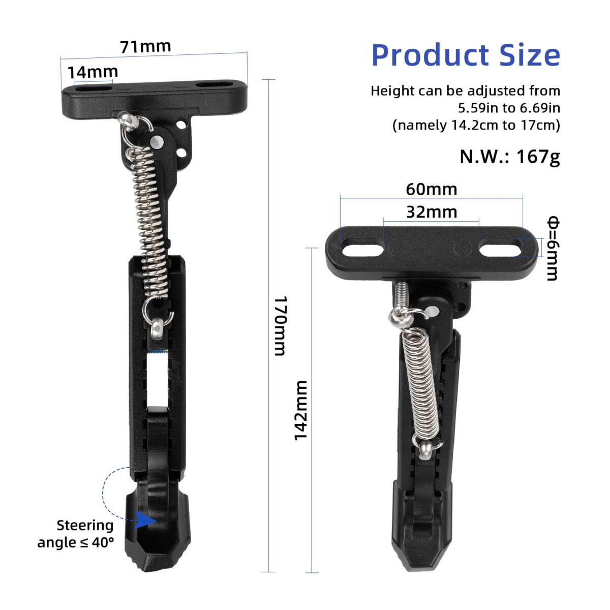 Soporte ajustable V2 Negro para patinetes Xiaomi - Imagen 2