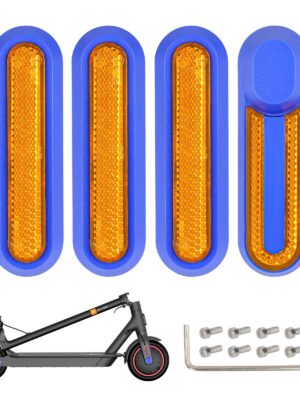 4 piezas de carcasas decorativas azules de repuesto + barras reflectoras amarillas para M365 1S Pro Pro2 y Lite