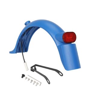 Guardabarros trasero azul Xiaomi M365 Pro/Pro2 con matrícula integrada (con luz trasera + gancho + soporte metálico pro)