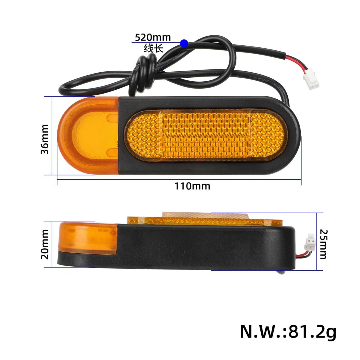 Luz de giro trasera de 12 V + pegatina reflectante - Imagen 2