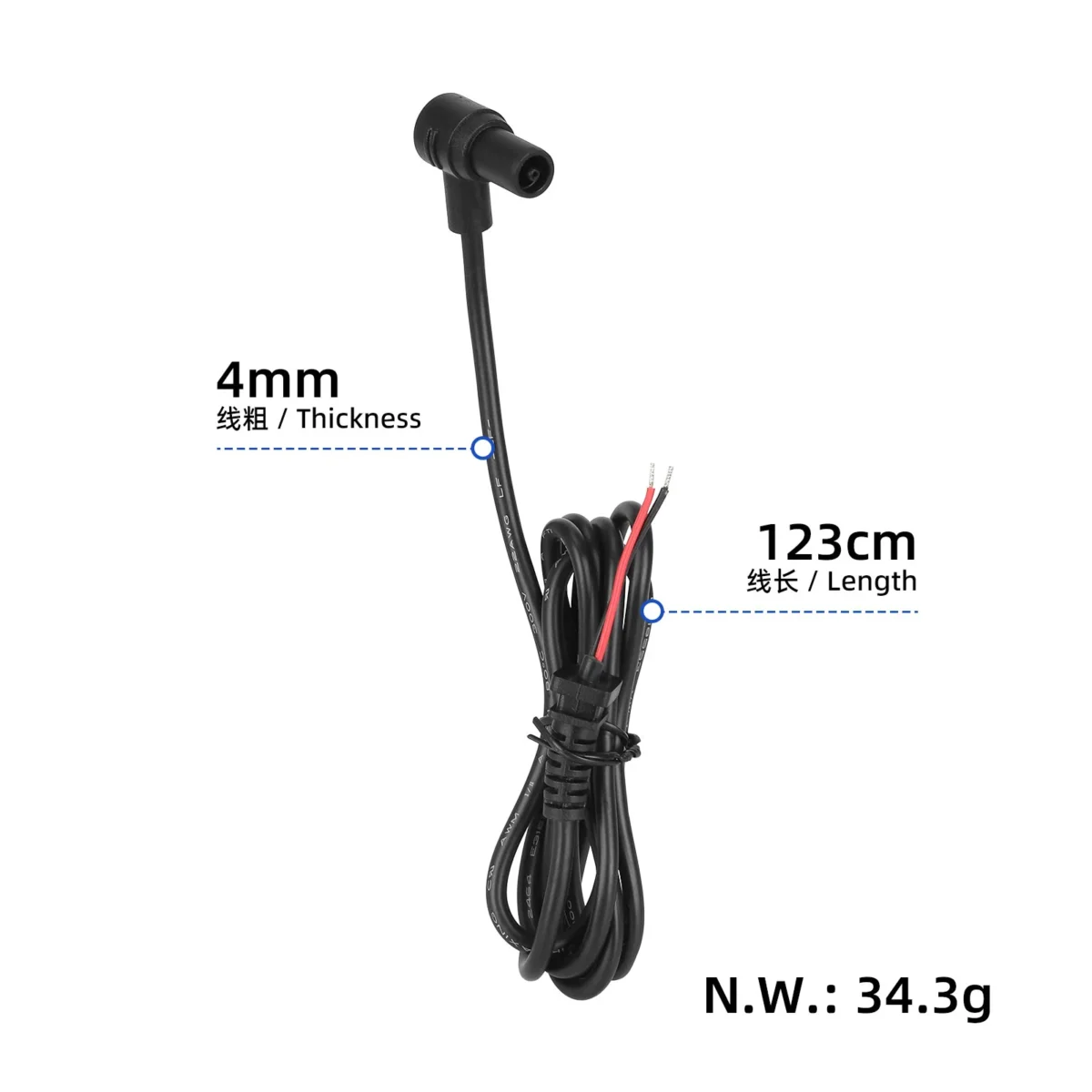 Cable adaptador de corriente con salida de más de 2 A y cabezal O - Imagen 2