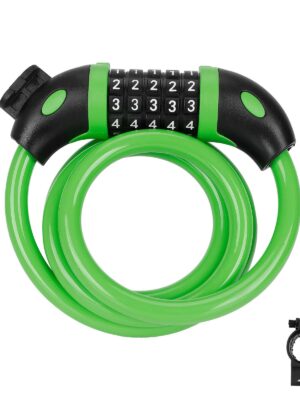 Candado de combinación verde de cinco dígitos