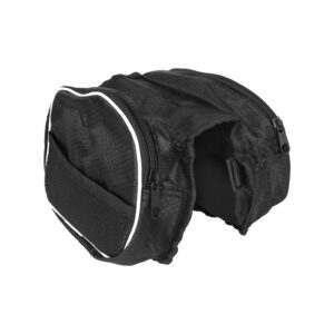 Bolsa delantera con cremallera para bicicleta de montaña, redonda, negra