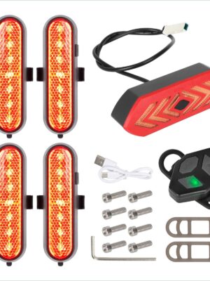 Juego de 4 luces intermitentes recargables rojas Ulip + 1 juego de luces traseras intermitentes con control remoto para scooters G30 MAX