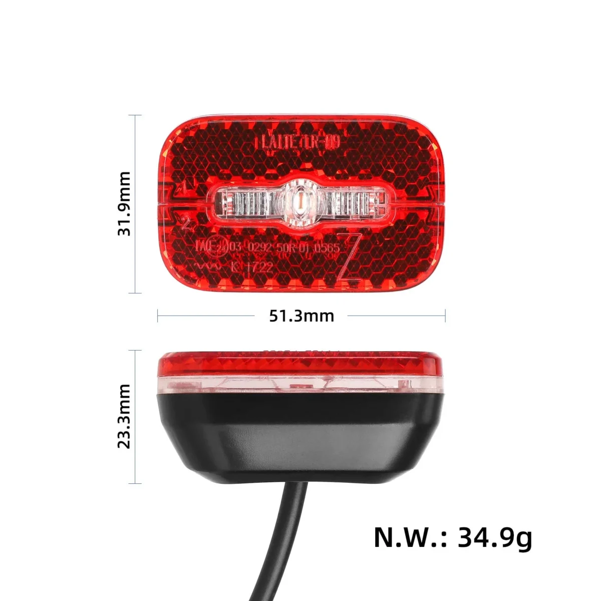 Luces traseras con cable de 60 cm de longitud para patinete eléctrico NIU - Imagen 2