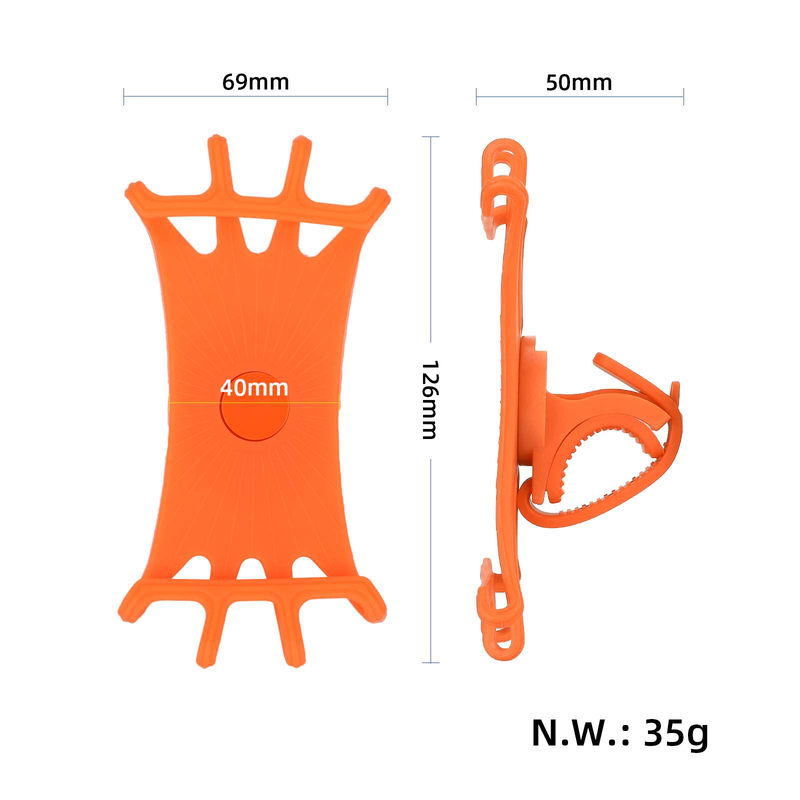 Soporte para teléfono de silicona multifuncional naranja - Imagen 4